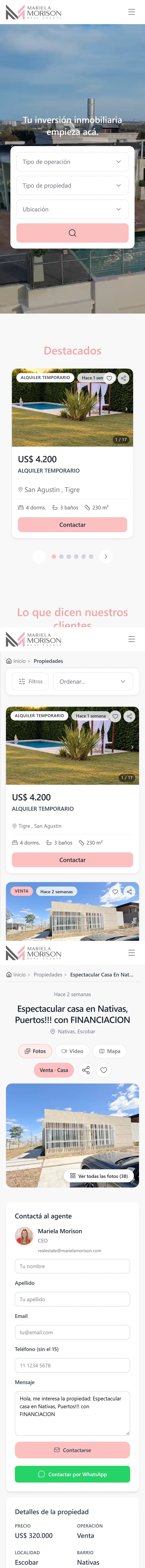 Mariela Morison en el teléfono