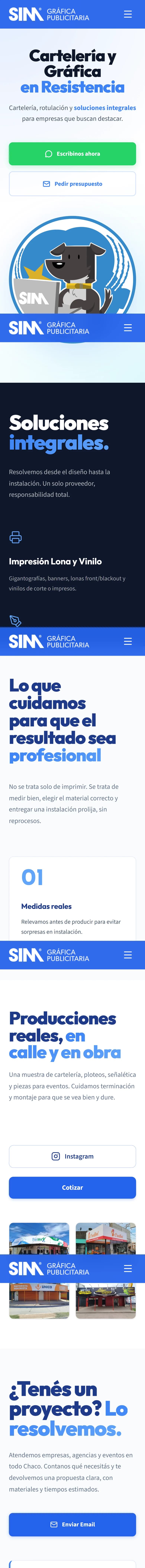 SIM Gráfica Publicitaria en el teléfono
