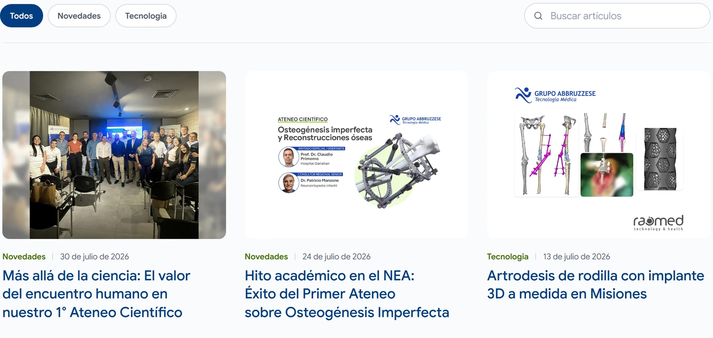 Las notas, por novedades y tecnología. Web de Grupo Abbruzzese.