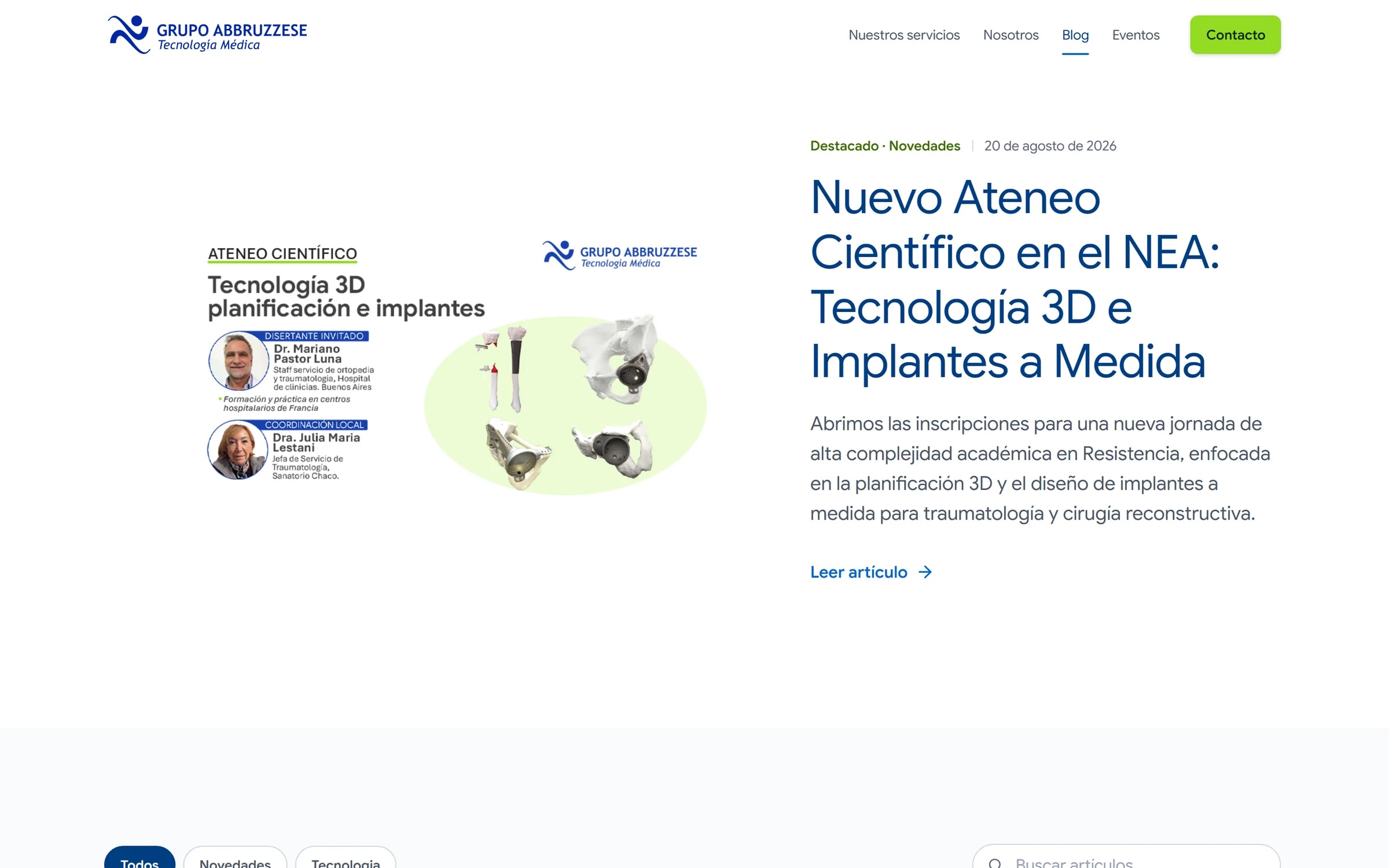 Un blog que muestra al grupo trabajando: web de Grupo Abbruzzese