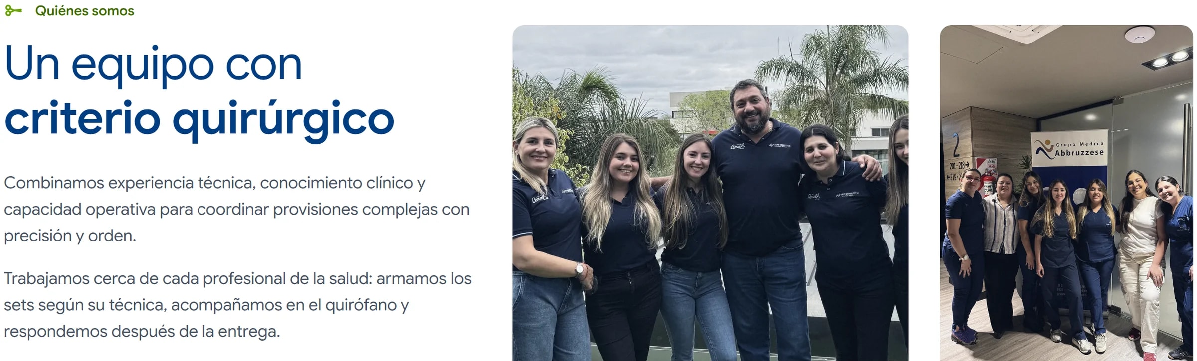 El equipo, con nombre y cara. Web de Grupo Abbruzzese.