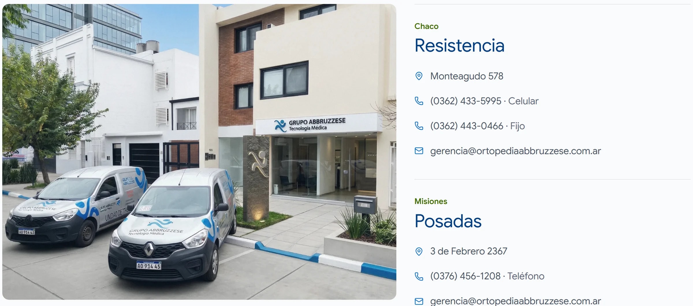Dos sedes para todo el Nordeste. Web de Grupo Abbruzzese.
