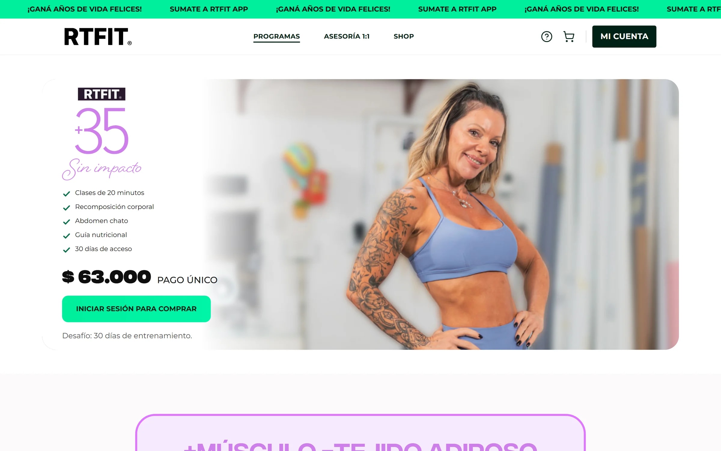 Programas que se venden solos: web de RTFIT®