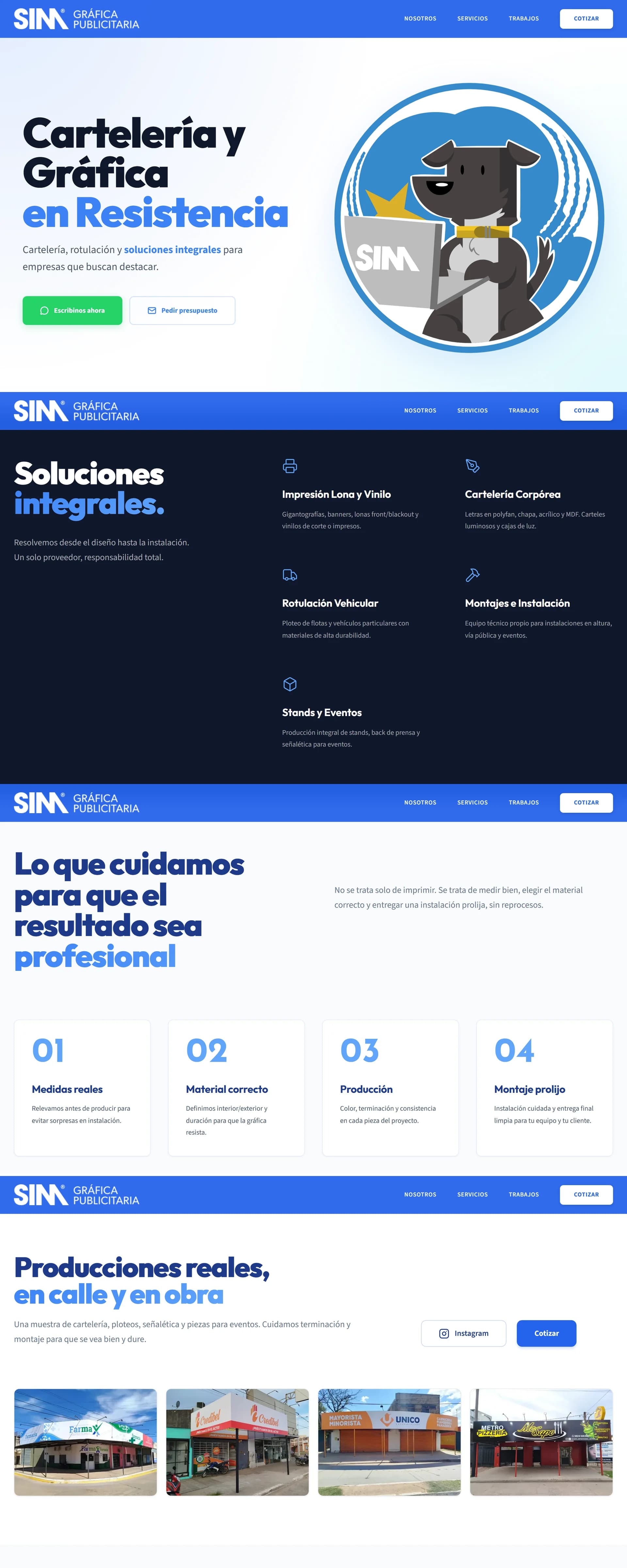 Web de SIM Gráfica Publicitaria