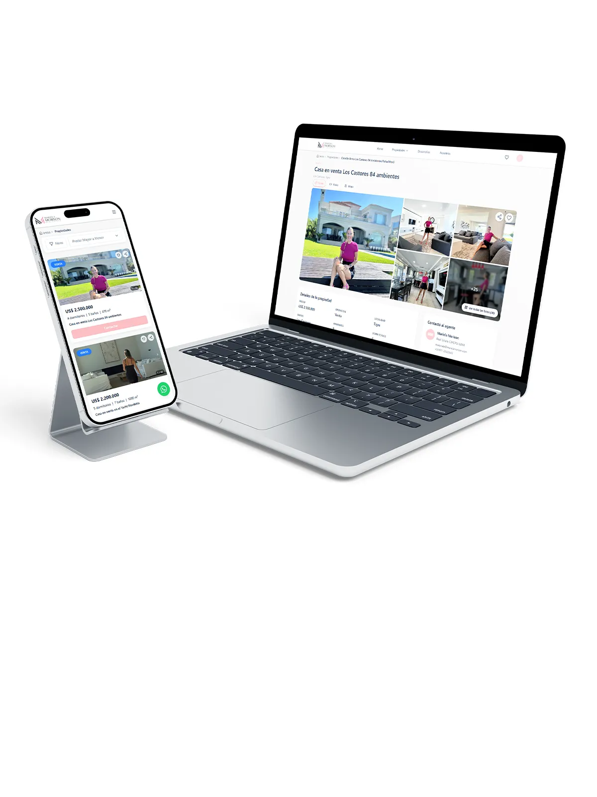 Web y sistema propio para Mariela Morison