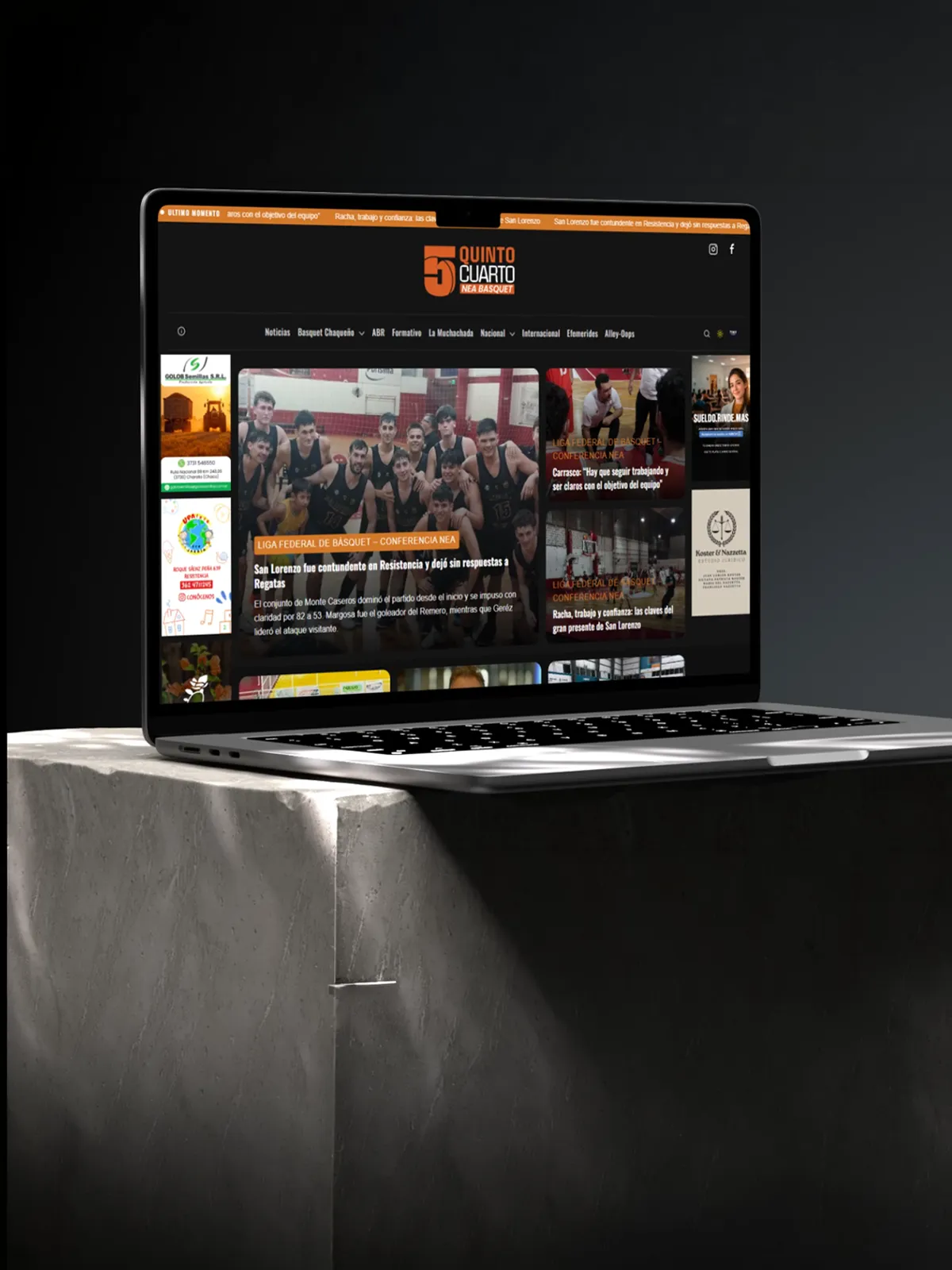 Plataforma digital y branding para Quinto Cuarto NEA